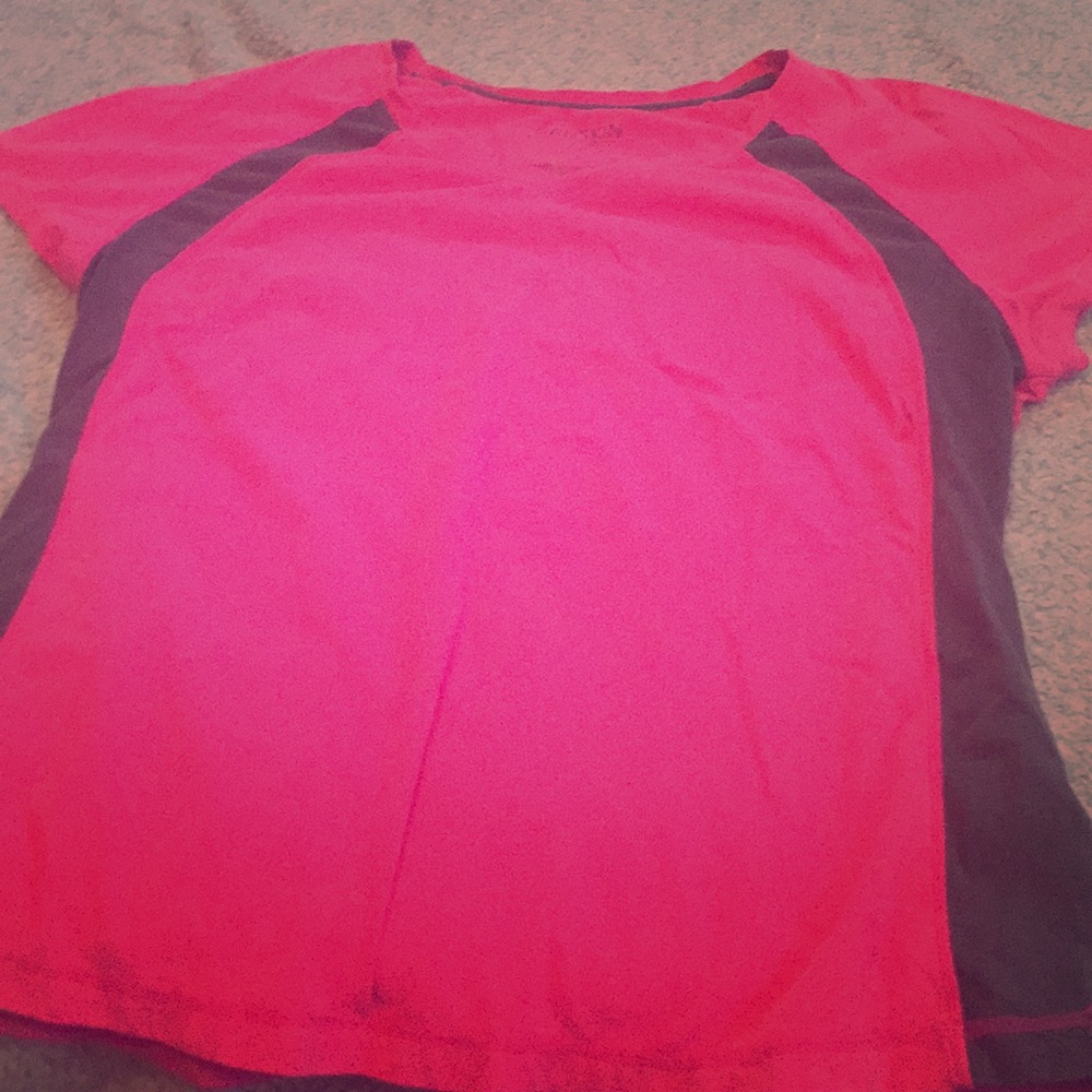 Pink and grey active workout shirt